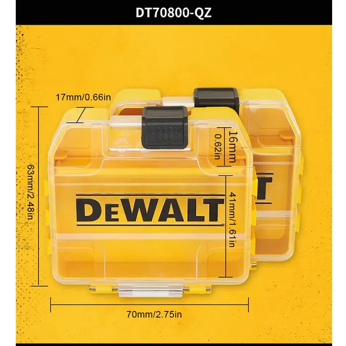 DEWALT Original Mini boîtier robuste boîte à outils en vrac 2 pièces 7x6.3x1.7mm DT70800-QZ
