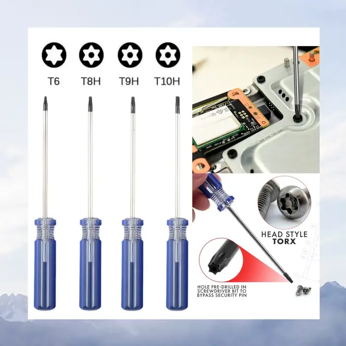 Jeu de tournevis Torx T6 T8 T9 T10, tournevis de sécurité Torx T8H TR9 TR10 Compatible avec la réparation de contrôleurs série S & X PS4 PS5