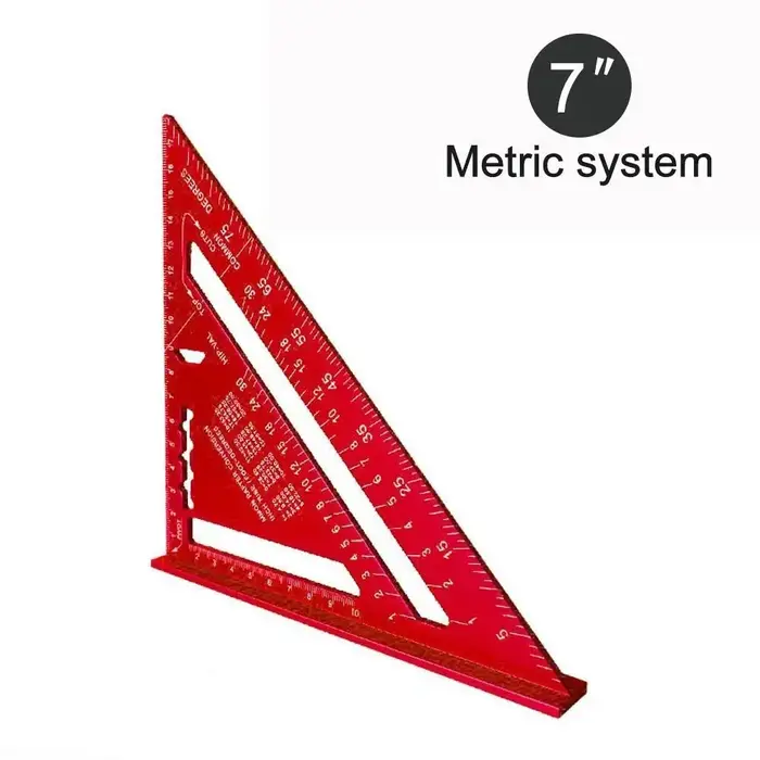 Règle triangulaire en alliage d'aluminium de 7 pouces