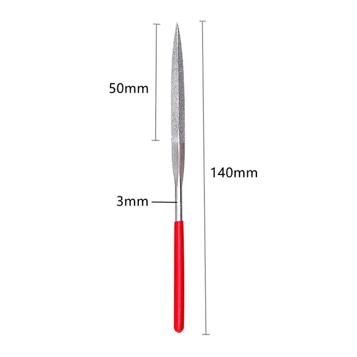 10 pièces diamant aiguille fichier ensemble 3x140mm Mini