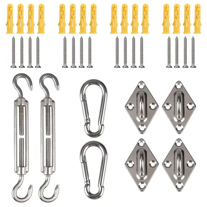 Kit de quincaillerie en acier inoxydable 304, 24 pièces/ensemble, accessoire pour auvent pare-soleil