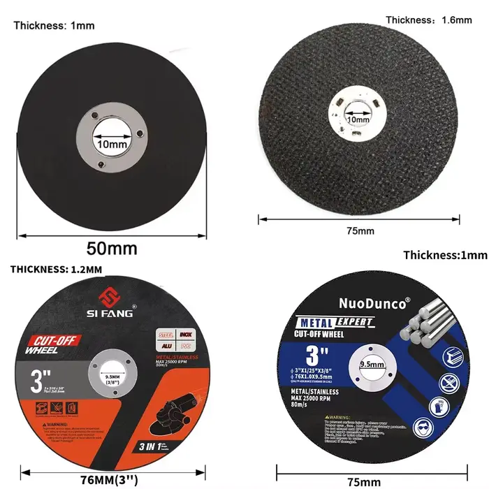 Disque de coupe en métal 50/75mm, Mini lame de scie, roue de coupe-0ff avec mandrin de montage pour 