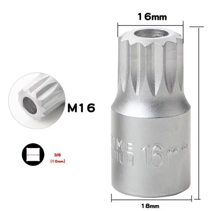 Extracteur carré de clé de vidange d'huile pour douille à vis, acier au chrome vanadium, démontage d