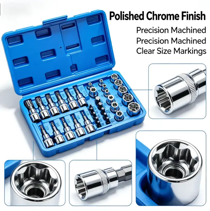 Jeu de douilles Torx professionnelles 34 pièces
