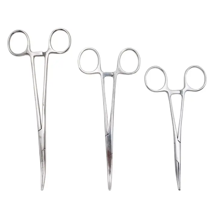 Pince à pointe incurvée et droite en acier inoxydable, pinces de verrouillage, pinces hémostatiques,