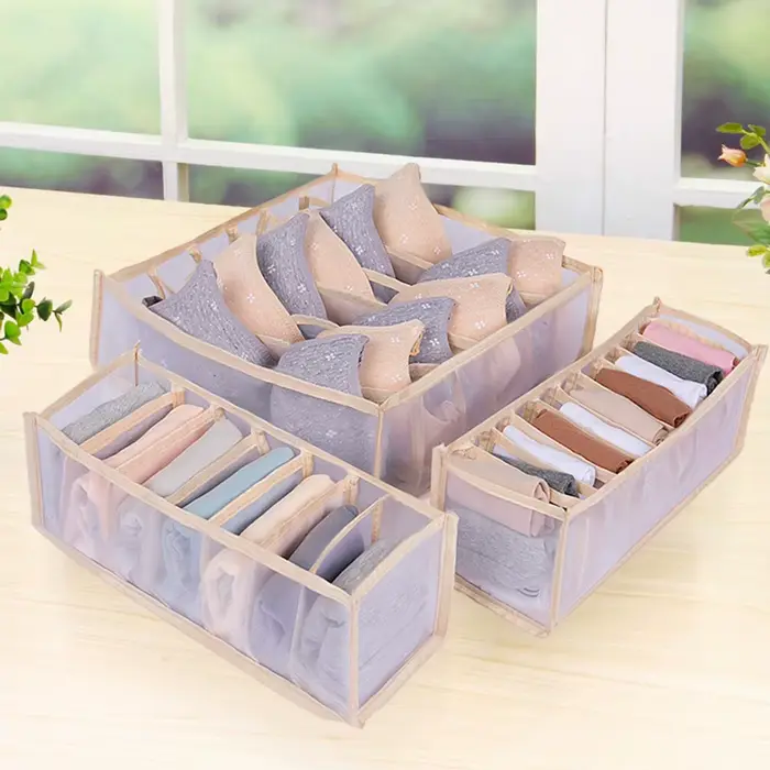 Lot de 3 boîtes de rangement pour placard