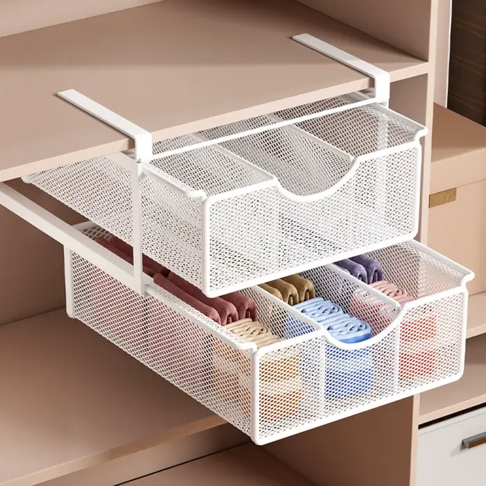 Panier de rangement sous étagère