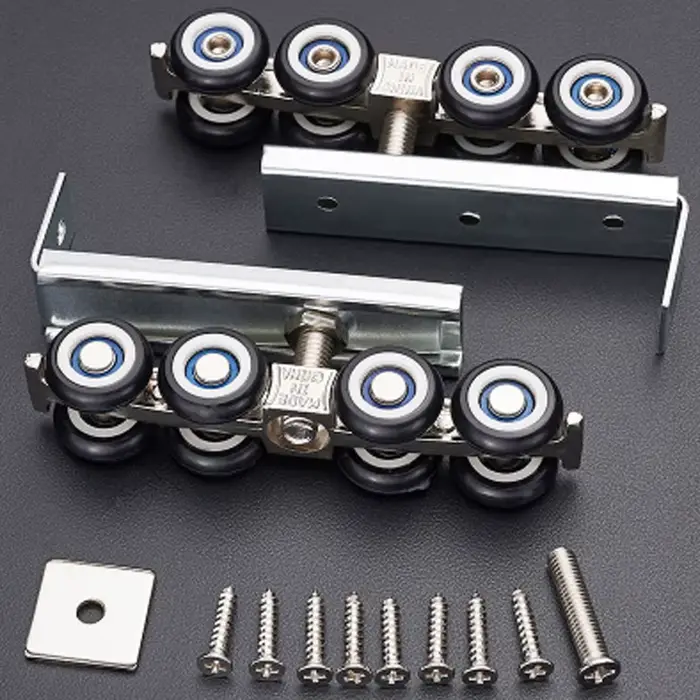 Kit de quincaillerie en acier Regional à froid pour porte marketen bois, cintres à 8 roues, portes e