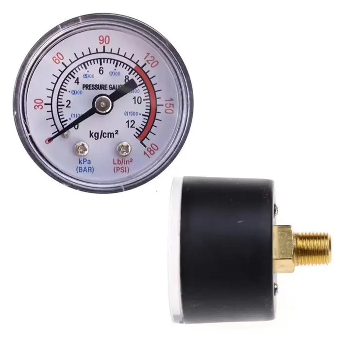 Manomètre de pression de fluide hydraulique pneumatique de compresseur d'air 0-12Bar/0-180PSI avec un grand Instrument de mesure de cadran facile à lire