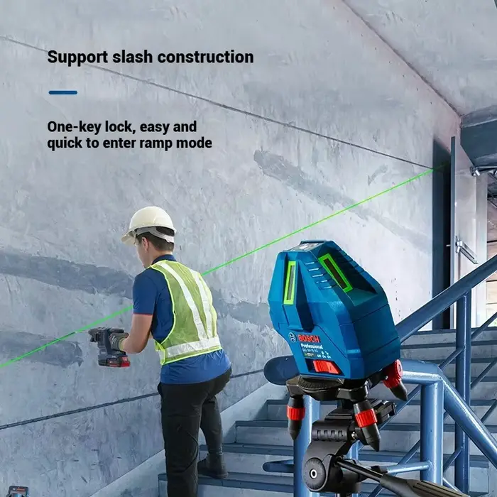 ‌ Niveau laser Bosch GLL 50-15 XG à faisceau vert avec pointe plombante