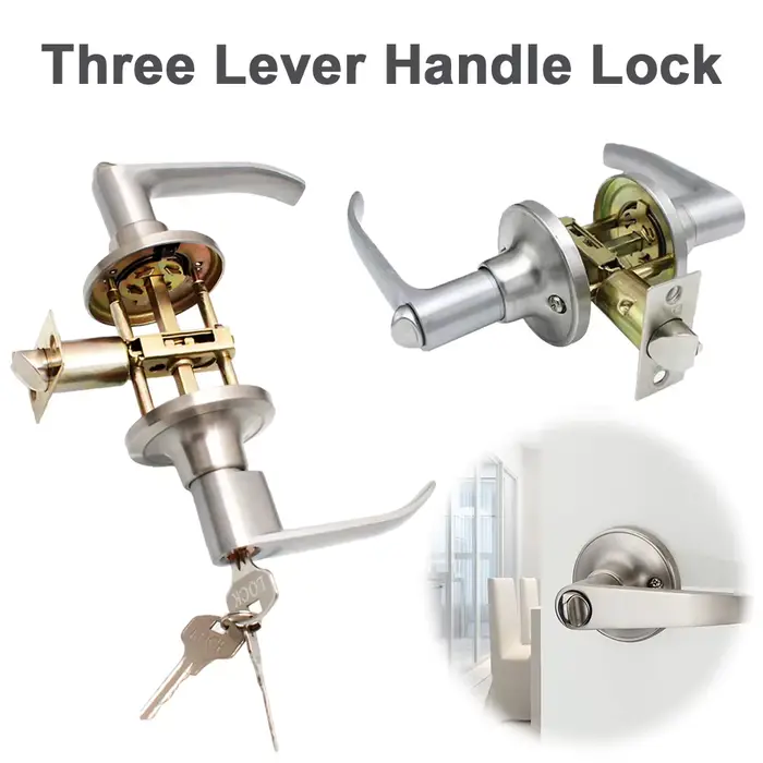 Poignée de porte à levier avec 3 clés