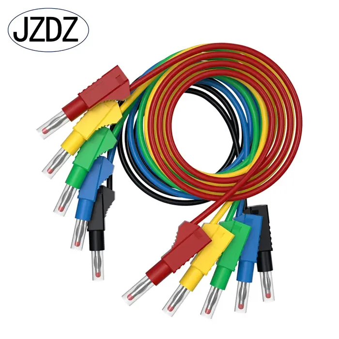 JZDZ 200CM 5 pièces sécurité rétractable 4MM fiche banane multimètre fils de Test câble ligne fil ou