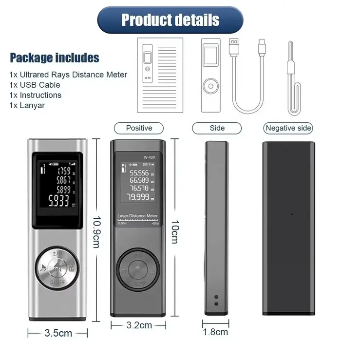 Mini télémètre Laser ruban à mesurer Laser télémètre Laser numérique mesure d'angle télémètre outil 