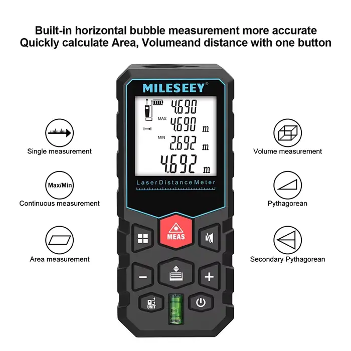 MILESEEY X5 ruban à mesurer Laser 40M télémètre