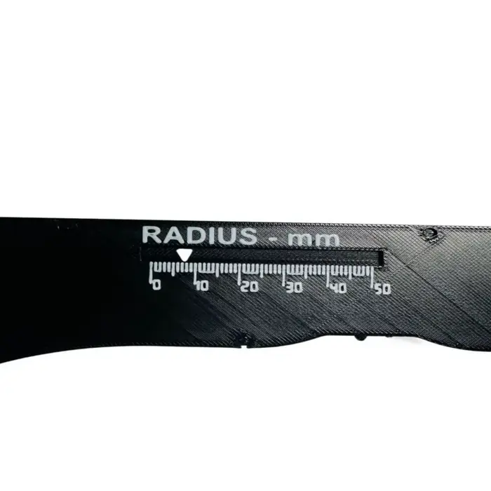 Outil de mesure du rayon coulissant proportionnel 1:1