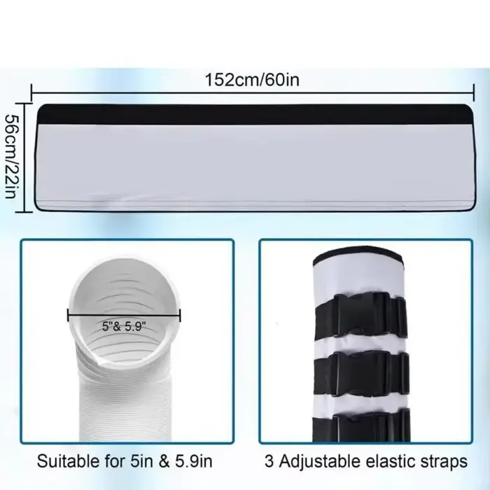 Manchette d'isolation à triple couche pour tuyau d'échappement du climatiseur portable Couverture d'évent conduit flexible