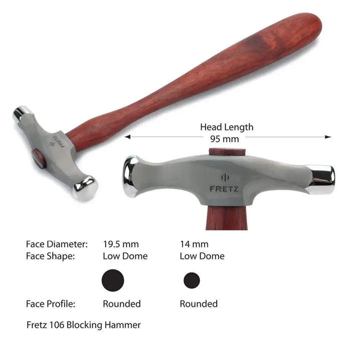Marteau de blocage robuste Fretz HMR-106 pour façonnage initial de bols