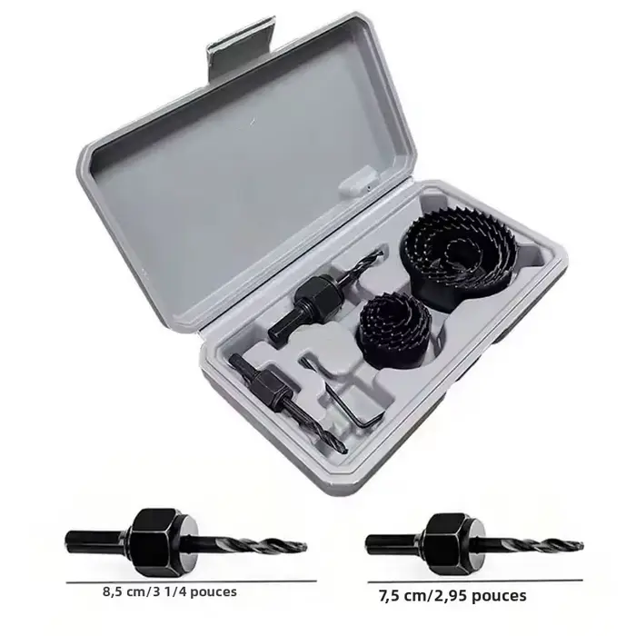 Kit de 11 scies cloches en acier au carbone durable pour perceuse électrique