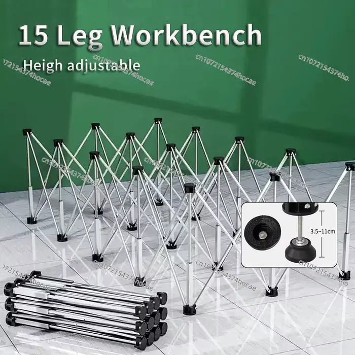 Établi de 73-82 cm, table de travail pliante portable rétractable à 15 pieds avec sac de rangement