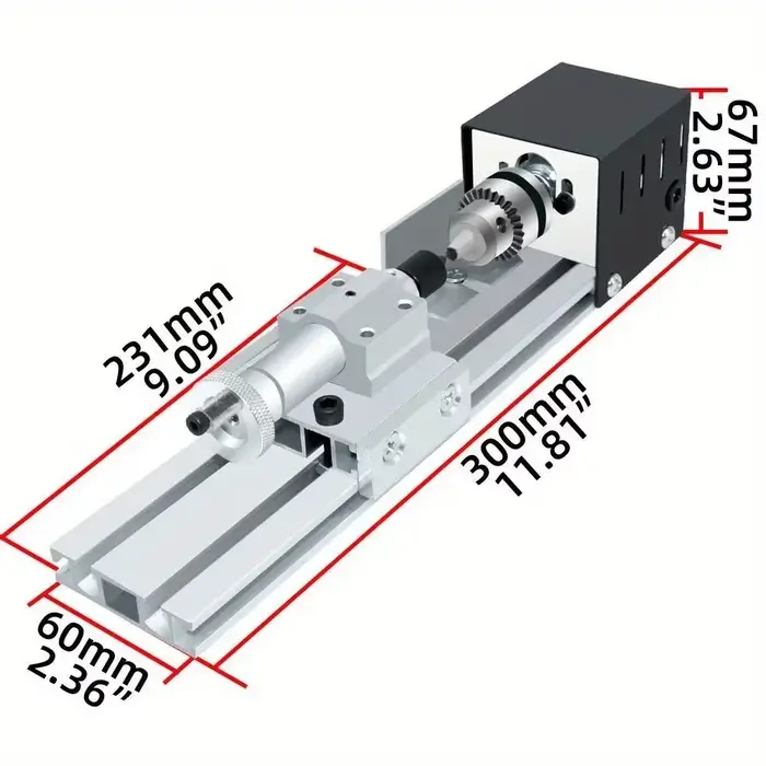 Mini tour à bois et accessoires 12/24V