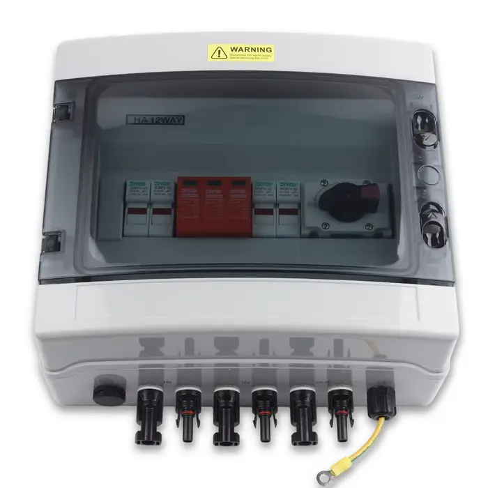 Boîtier de Combinaison Solaire Photovoltaïque DC 2 Entrées 1 Sortie DC 1000V IP65 Étanche à la Pluie