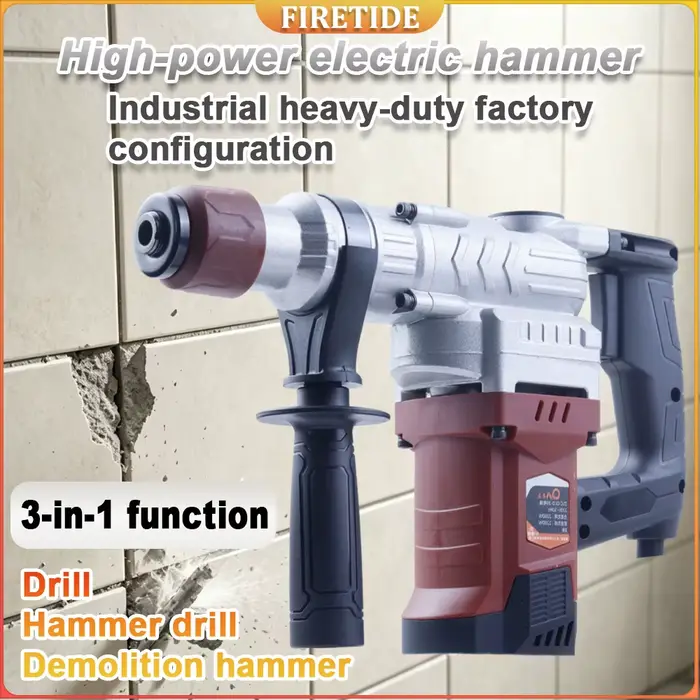 Marteau perforateur électrique multifonctionnel 2200W 220V 3300/min Haute puissance Portable Qualité industrielle pour projets intensifs