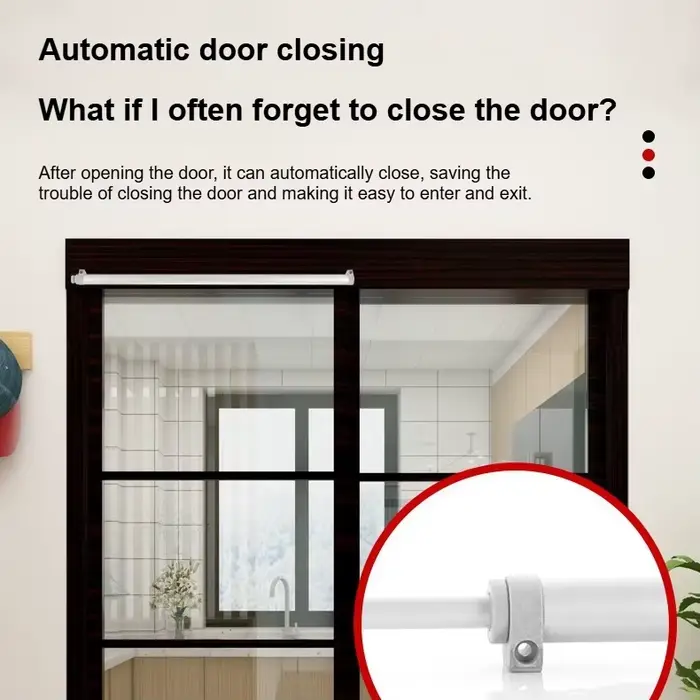 Ferme-porte automatique à amortissement pour portes coulissantes en bois
