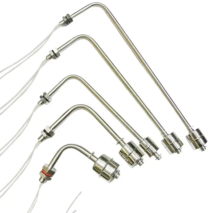 1pc 75/100/150/200/250mm interrupteur à flotteur en acier inoxydable réservoir capteur de niveau d'eau à Angle droit