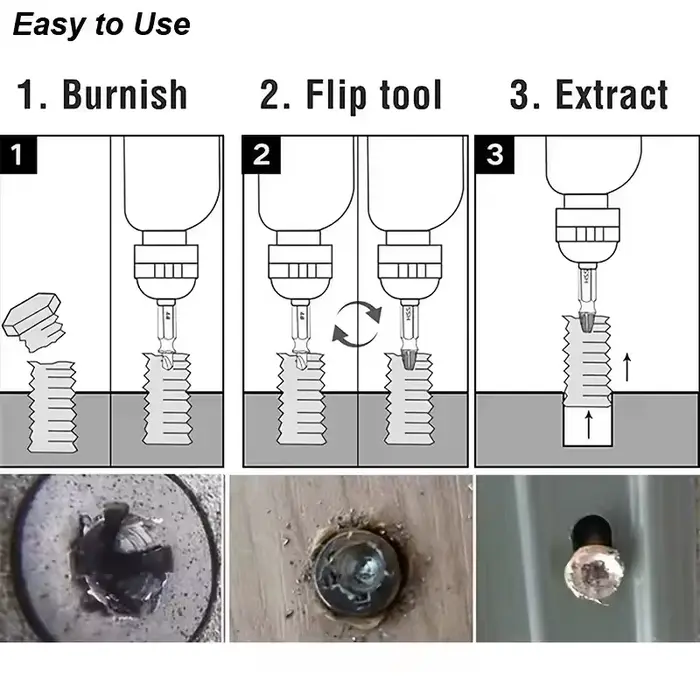 Jeu d'extracteur de vis endommagé