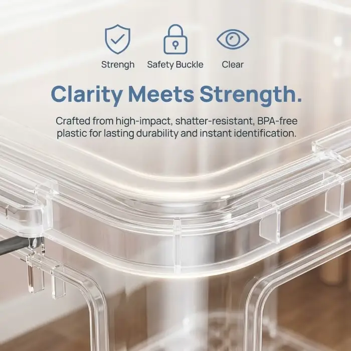 Boîtes de rangement transparentes durables