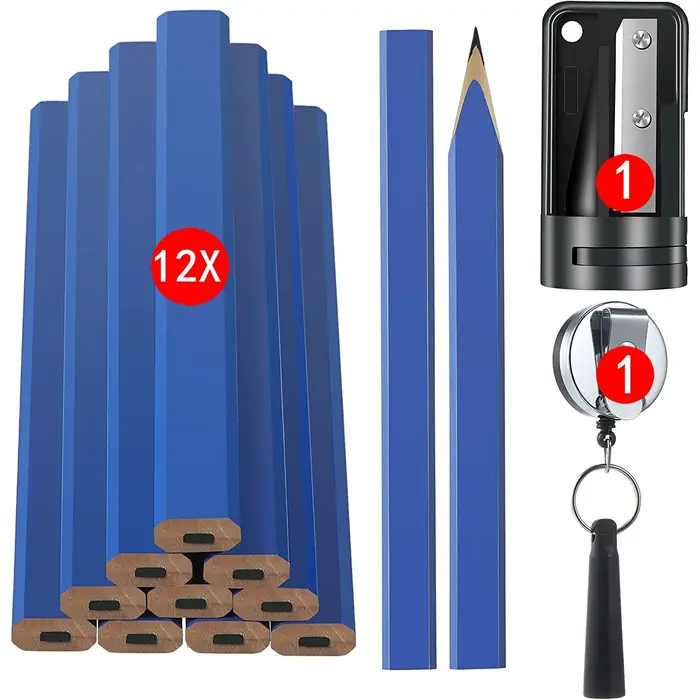 Lot de 14 crayons de charpentier