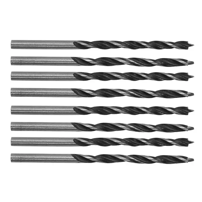 Jeu de 8 forets à bois de 3 mm pour le travail du bois, foret spiralé en acier à haute teneur en car