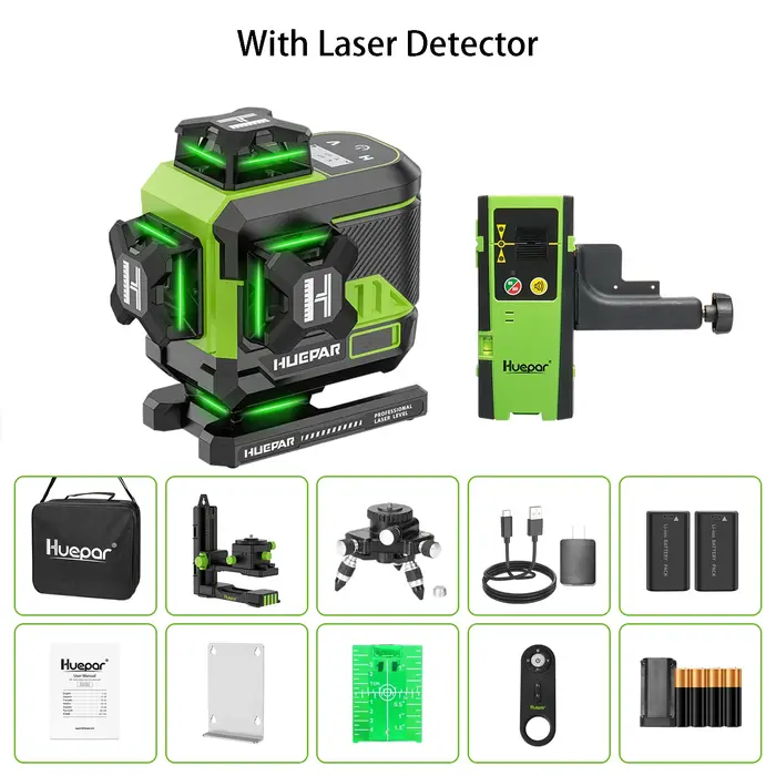Huepar-Niveau laser vert 4D 16 lignes Z04CG