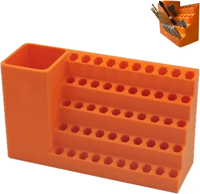 Boîte de rangement d'embouts de tournevis hexagonal à 50 trous, support d'embout de tournevis à perc