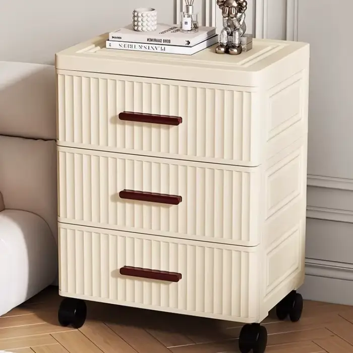 Armoire de rangement haute en plastique à tiroirs