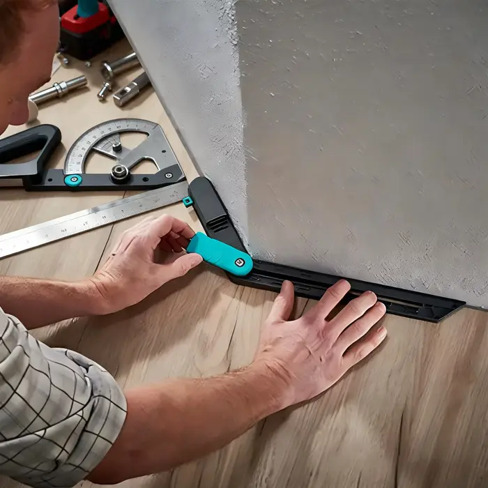 Règle en plastique verrouillable pour outil d'angle de rapporteur pour le travail du bois, mesures d'onglet de précision et Angles d'angle pour projet de menuiserie de bricolage
