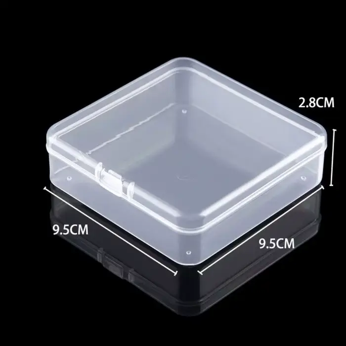 Boîte de rangement carrée transparente pour petits objets