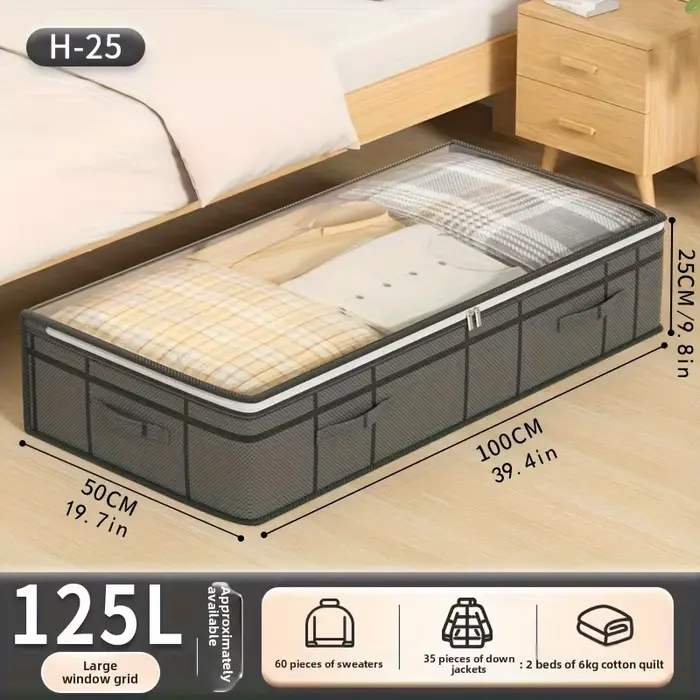 2 boîtes de rangement extra larges sous le lit