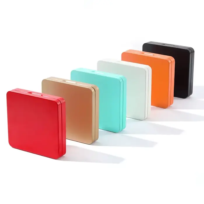 1 pièce Nouvelle boîte de rangement carrée en métal vide