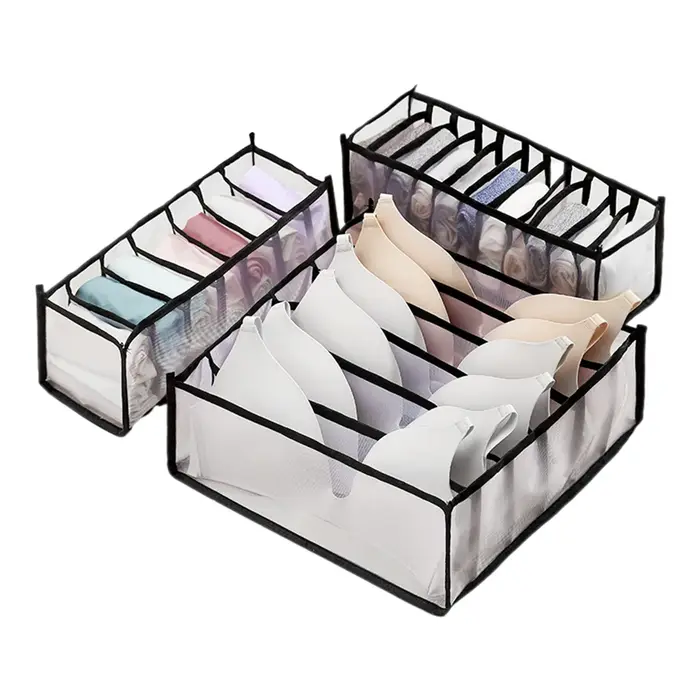 Lot de 3 boîtes de rangement pour placard