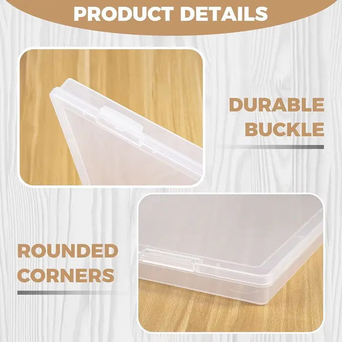 Lot de 4/1 boîtes de rangement A4 transparentes avec couvercles