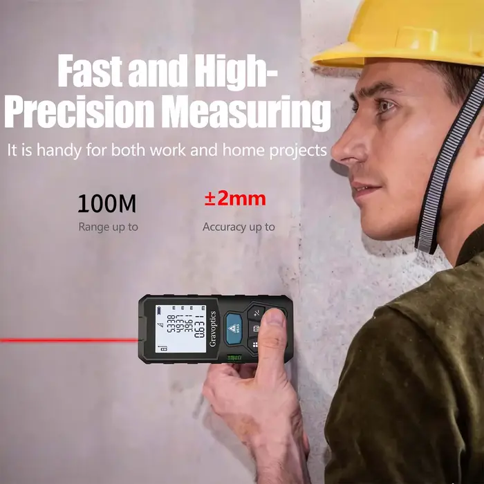 Télémètre laser 100M, Gravoptics, télémètre laser haute précision, outil de mesure numérique pour la