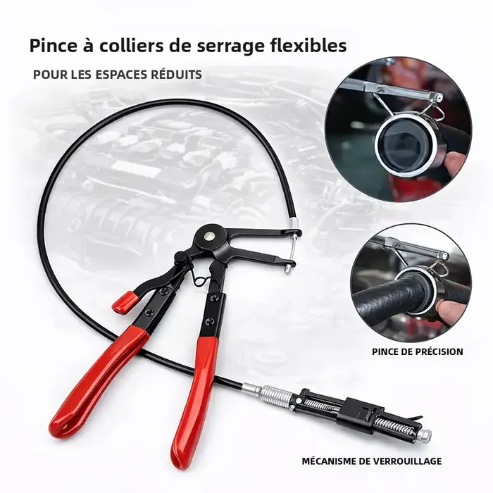 Pince de serrage pour colliers de serrage de tuyaux pliables