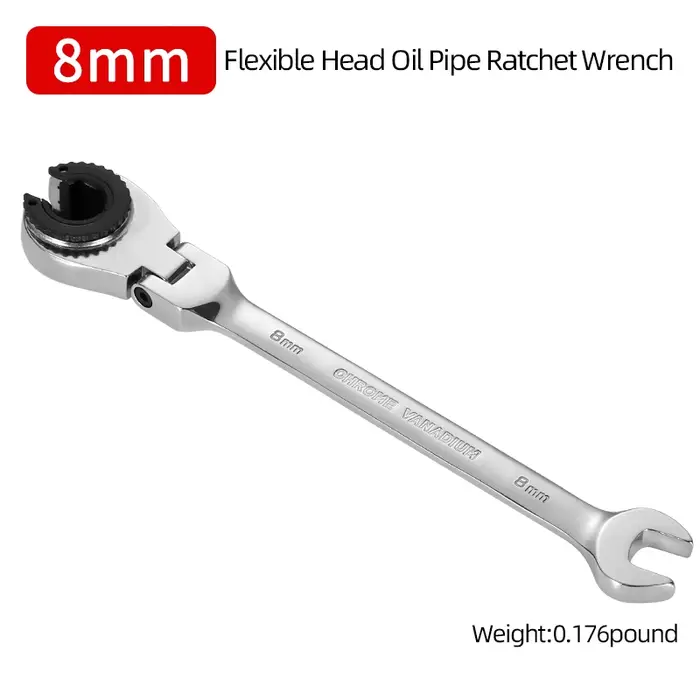 Clé à cliquet à tête flexible métrique 8-19mm, clés à cliquet professionnelles en acier au Chrome Va