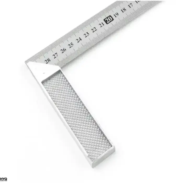 Règle d'angle droite en aluminium de 250/300 mm avec poignée en acier inoxydable et échelle de mesure
