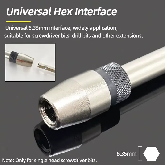 Adaptateur de support de douille de vis hexagonale 1/4, Extension de 6 tailles, tournevis magnétique