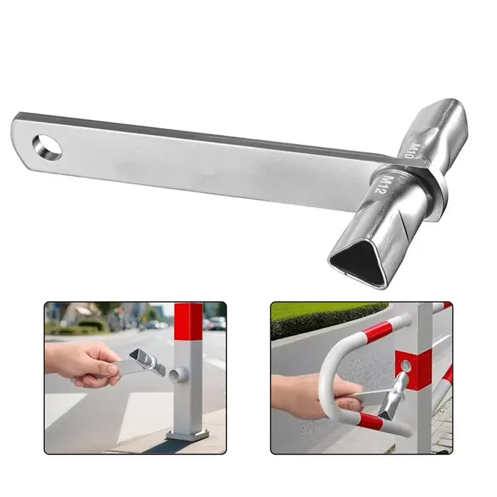 Clé triangulaire à 3 faces M12/M10 pour poteaux de barrière
