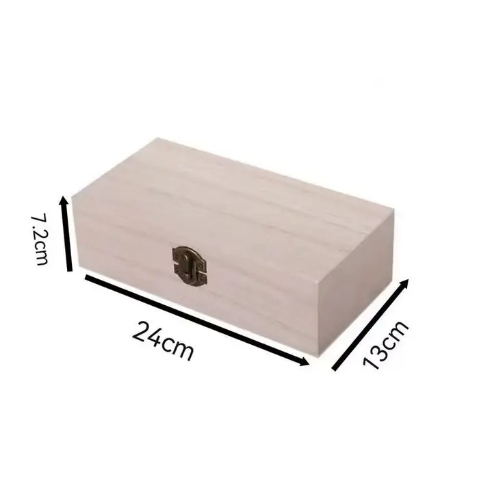 Boîte de rangement rectangulaire en bois, organisateur, conteneur de rangement simple, anti-poussièr
