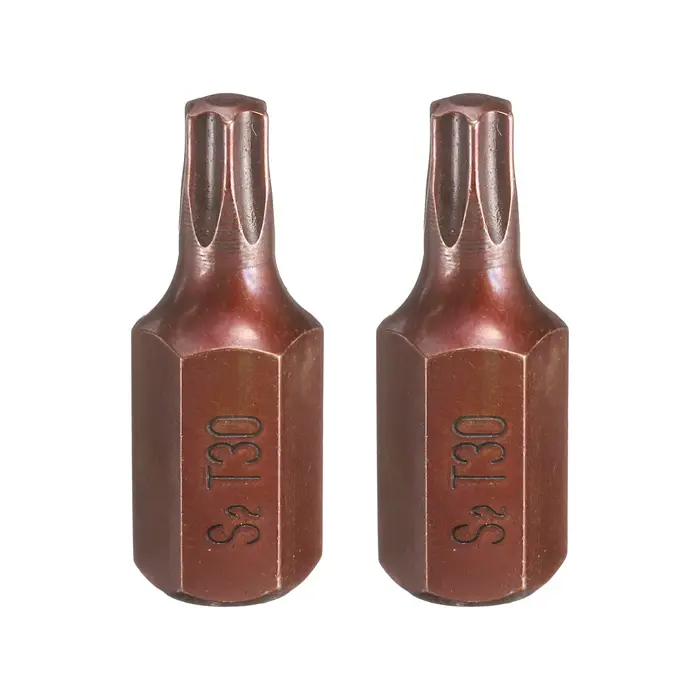 Embout de tournevis Torx tige hexagonale 30mm S2 acier sécurité inviolable tête