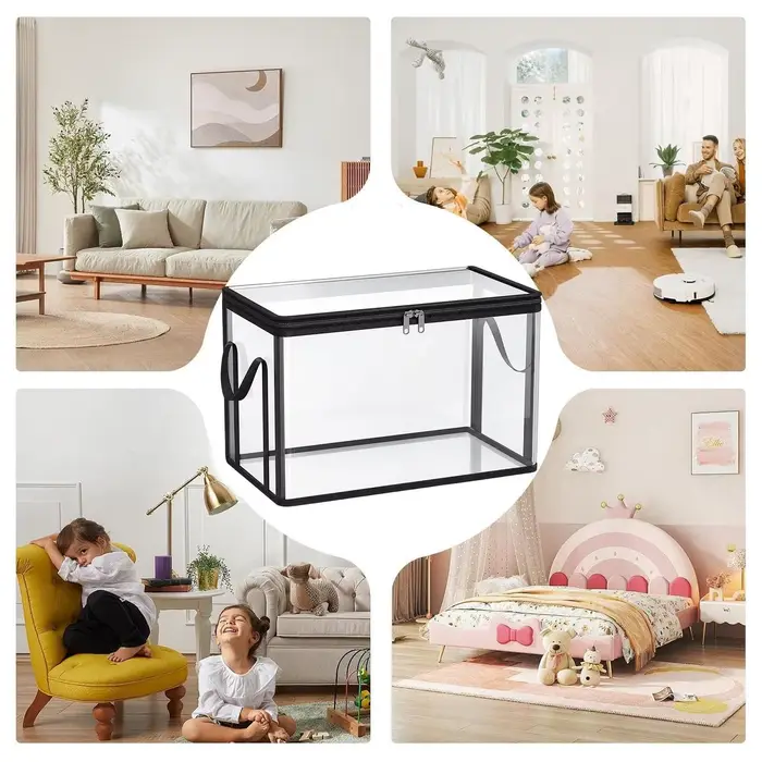 Boîte de rangement transparente en PVC épais